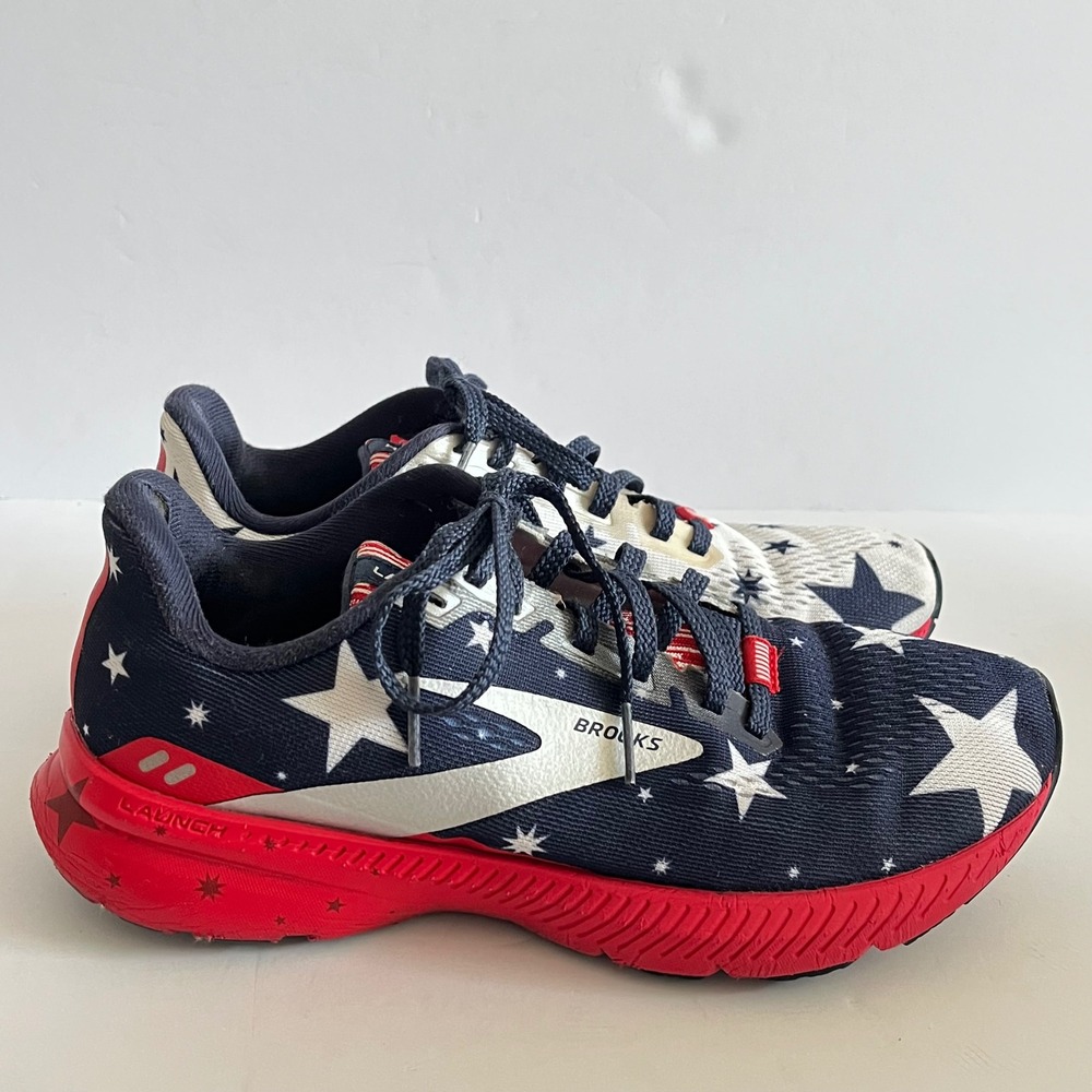 Brooks Launch 8 USA Patriotic Stars Stripes Running Shoes Women's Size 7